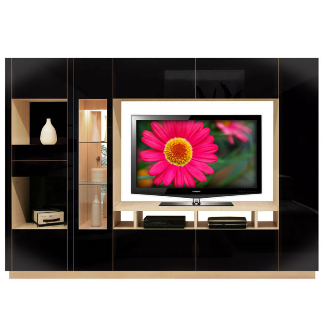 Moda Wall Unit Black Contemporary