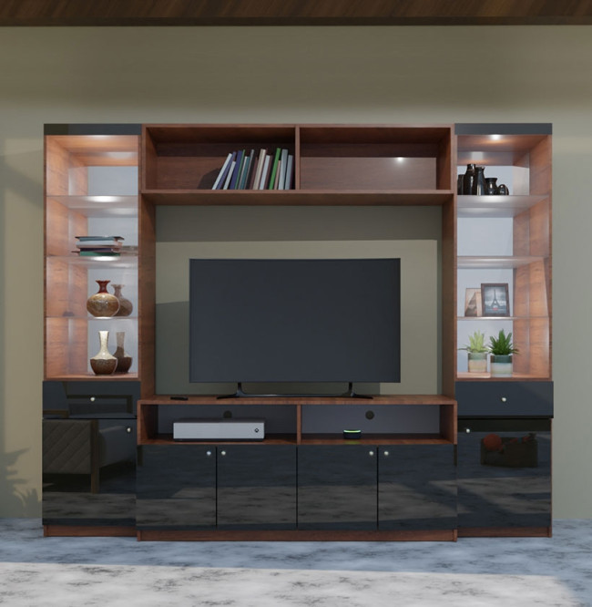 Sovi Entertainment Center Black Glass