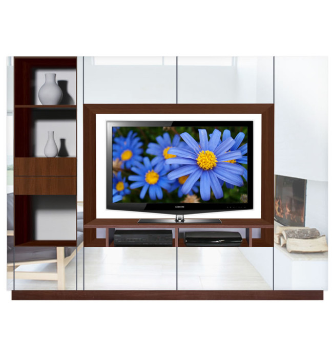 Bingham Wall Unit Mirrored Fronts Java Case