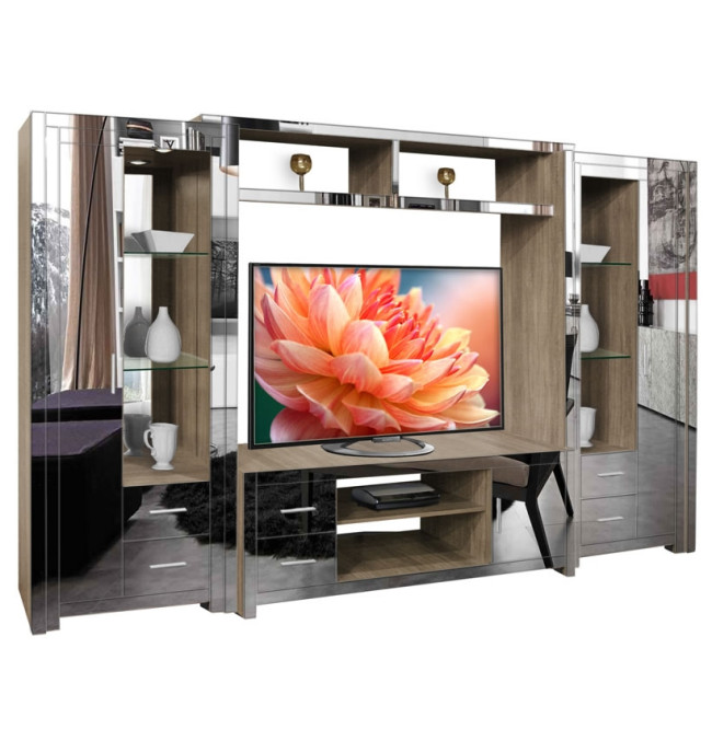 Chrystie entertainment center mirrored front