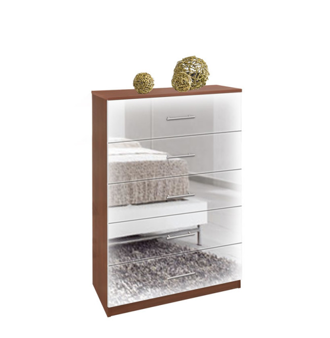 5 Drawer Mirrored Tallboy Chest