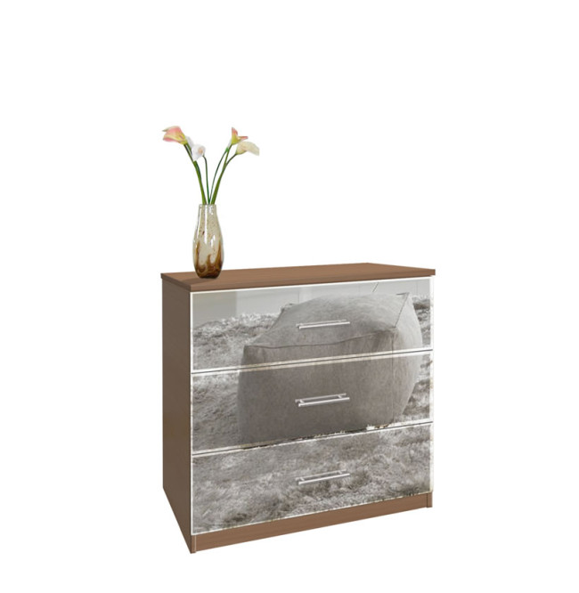 Mirrored 3 Drawer Chest Dresser