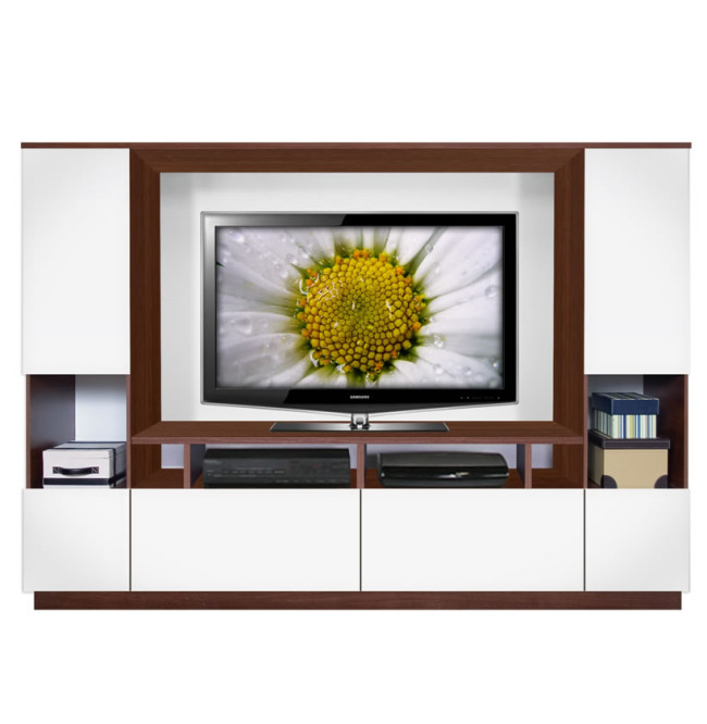 Marco entertainment center white glossy fronts