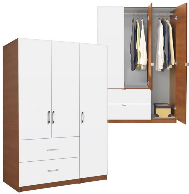 White Wardrobe Armoire 3 Door
