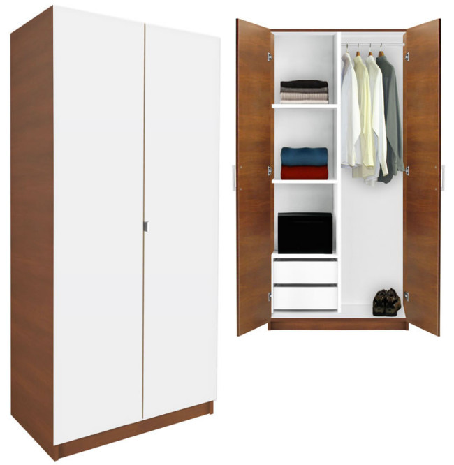 White Wardrobe Closet Half and Half
