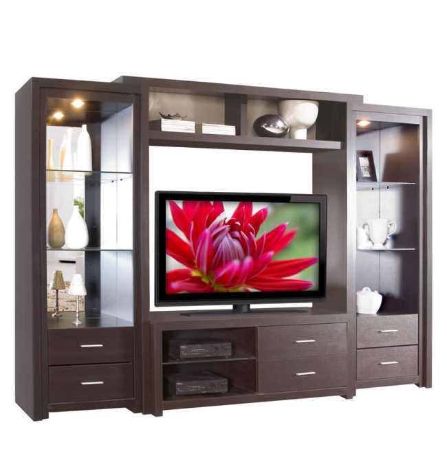 Savoy wall unit wenge matte wood finish