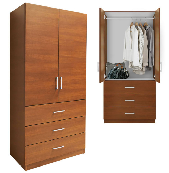 Alta Wardrobe Armoire Wood Finish