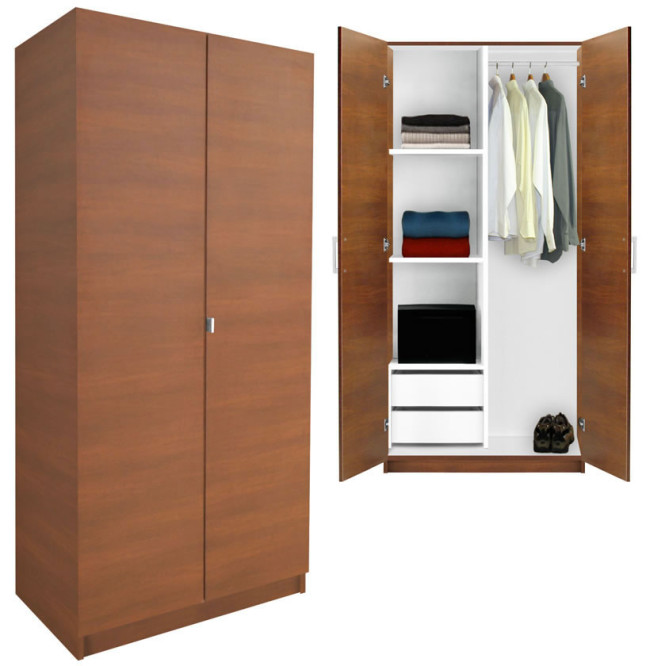 Wood Wardrobe Closet Half and Half