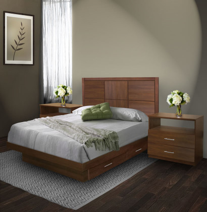 Rico Queen Size Bedroom Set w Storage Platform