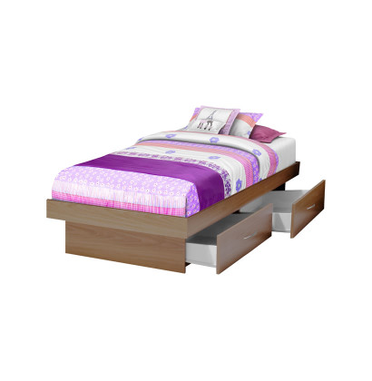 Twin Storage Platform Bed With 4, Twin Platform Bed With Drawers And Headboard