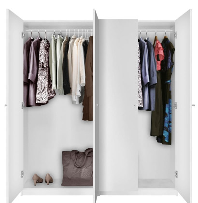 4 Door Wardrobe Closet Basic Package, Clothing Wardrobe Armoire