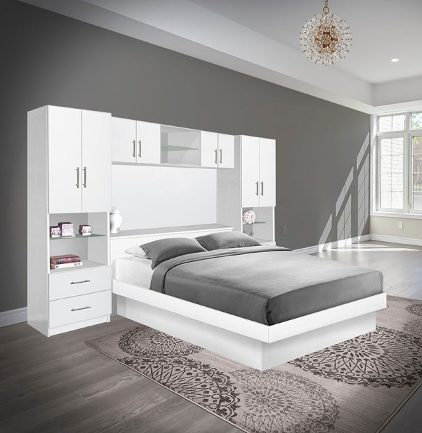 Front Finishes: White Matte | Case Finishes: White Matte | Handles: Rod Chrome Handle