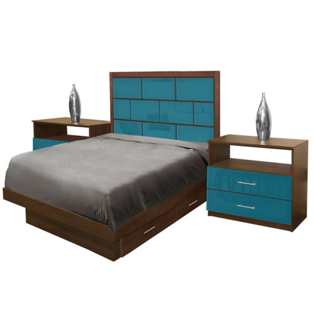 Manhattan Twin Size Bedroom Set w Storage Platform