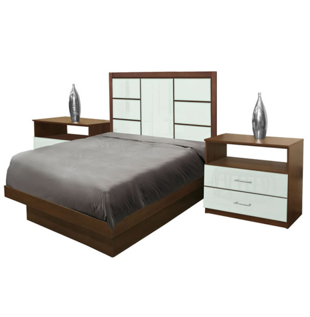 Downtown Twin Size Platform Bedroom Set 4 Piece
