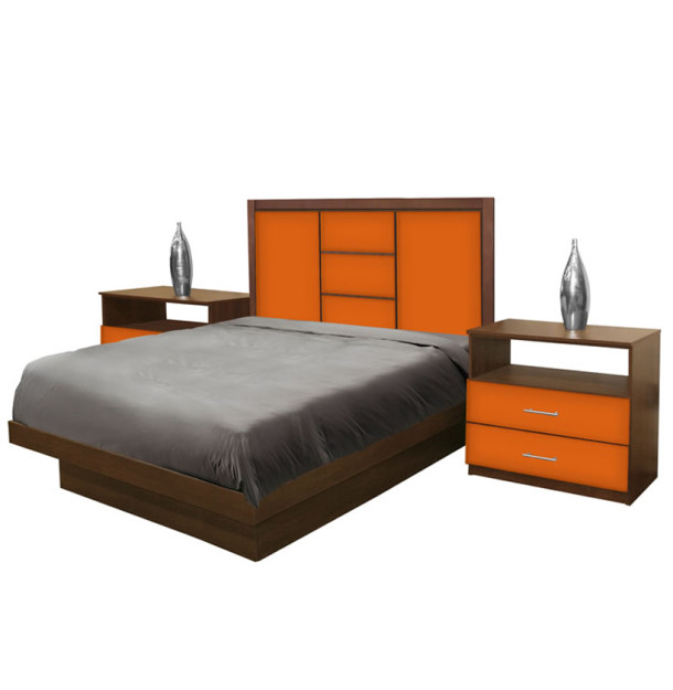 Broadway Full Size Platform Bedroom Set 4 Piece