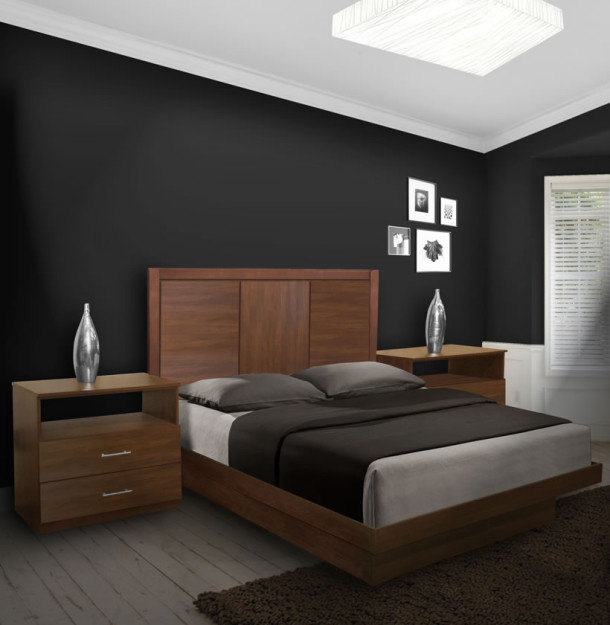 Monte Carlo Queen Size Platform Bedroom Set 4 Piece