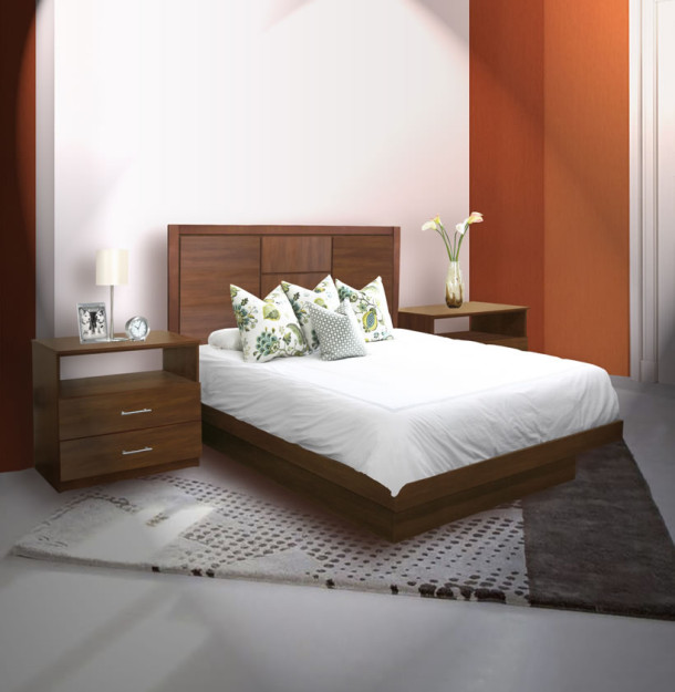 Broadway Queen Size Platform Bedroom Set 4 Piece