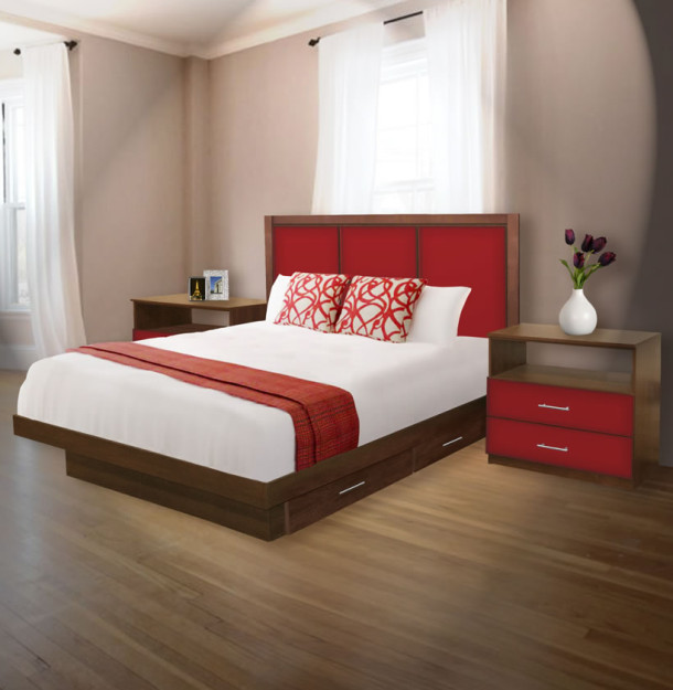 Madison King Size Bedroom Set w Storage Platform