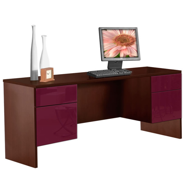 Alexis 4 Drawer Credenza Desk/Workstation