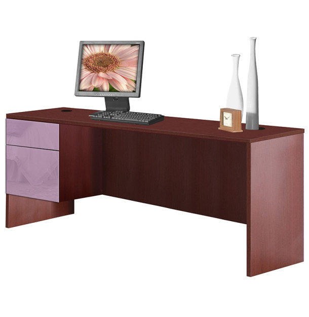Alexis Basic Credenza Desk 2 Drawer - Left
