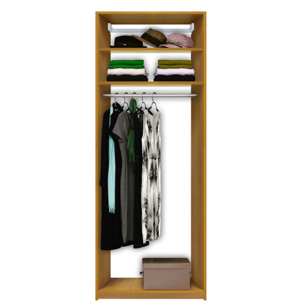 Isa Custom Closet - Tall Hanging Closet, 2 Shelves at Top