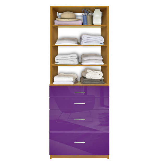Isa Custom Closet Organization - 4 Drawers, Adjustable Shelves