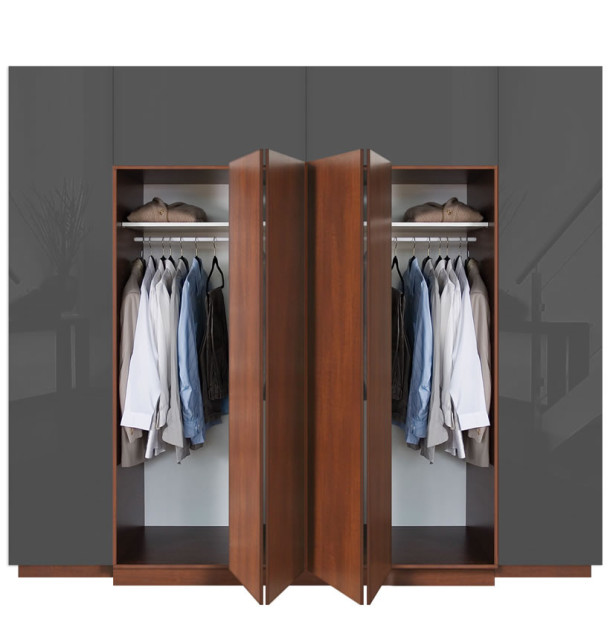 Hawthorne Wardrobe His & Her Closet with Bifold Folding Doors 