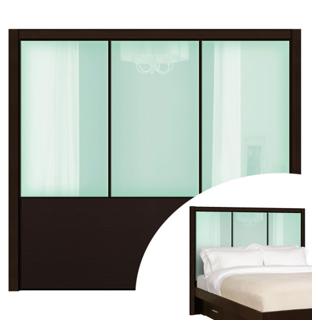 Icicle Colored Glass - Monte Carlo Queen Headboard