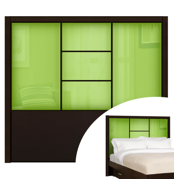Green Apple Colored Glass - Broadway Queen Headboard