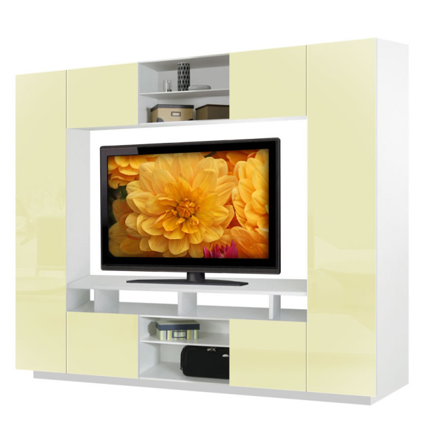 Keegan Entertainment Center Navajo White Glass