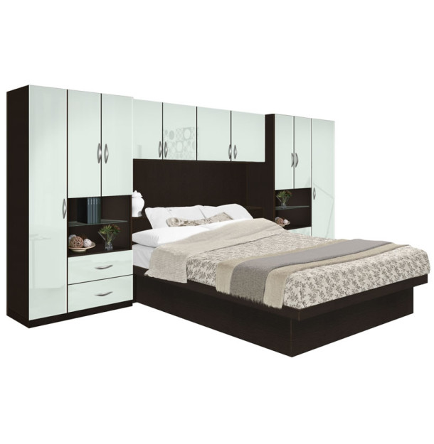Lincoln Pier Wall Platform Bed w Matte Headboard