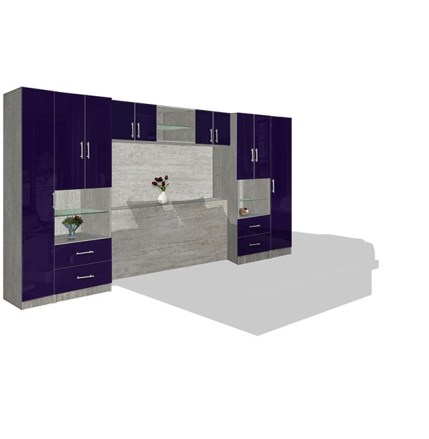 Lincoln Classic Pier Wall Matte Headboard w Overhead Storage