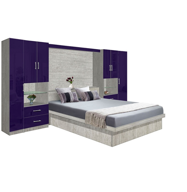 Lincoln Classic Pier Wall Platform Bed w Matte Headboard