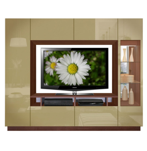 Michael Wall Unit with Clear Glass and Accent Lighting