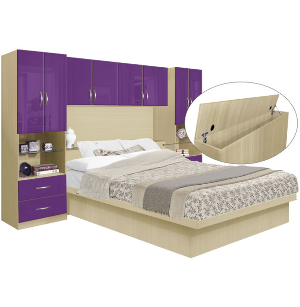 Studio Pier Wall Platform Bed w Storagemax Headboard