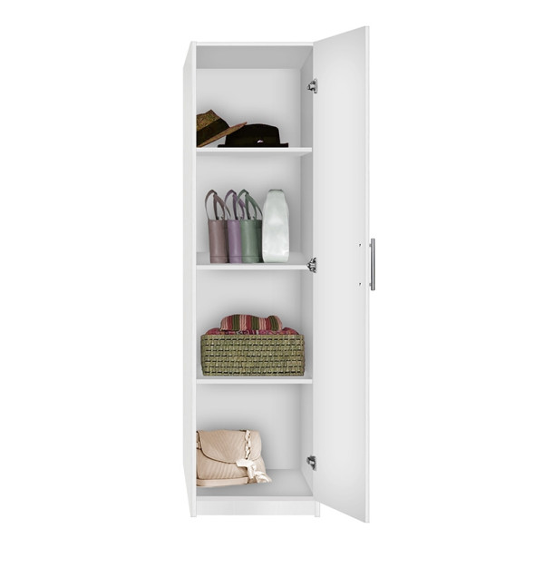 Alta Narrow Storage Closet with Right Door, 3 Adjustable Shelves