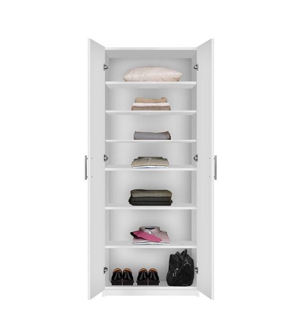 Bella Double Door Wardrobe Cabinet - 6 Shelves