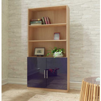 Alexis 6 Foot Bookcase with Custom Cabinet Doors