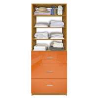 Isa Custom Closet System - 3 Deep Drawers, Adjustable Shelves