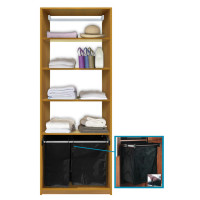 Isa Custom Closet Shelves with Hamper Pullout