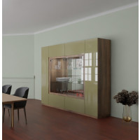 Jamison Display Cabinet - Modern Glass Curio, Concealed Storage