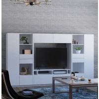 Lucus Entertainment Wall Unit w Open Space and Closed Storage