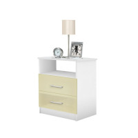Freedom Bedside Night Table - 2 Drawer Open Top Night Stand