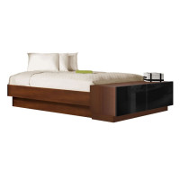 Queen Size Platform Bed with Storage Footboard