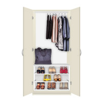 Alta Free Standing Wardrobe Closet - 3 Extending Shoe Storage Shelves