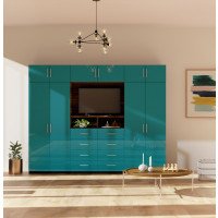 Aventa TV Wall Unit X-Tall - 10 Door Wardrobe Wall Unit for Bedrooms