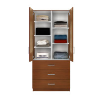 Alta Wardrobe Armoire - Adjustable Shelves, 3 Drawers