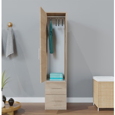 Alta Narrow Wardrobe Closet - Left Door, 2 Exterior Drawers