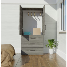 Alta Wardrobe Armoire - 3 External Drawers