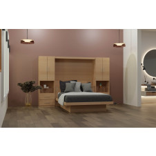 Studio Pier Wall Bedroom Set with Platform Bed & Under Bed Drawers